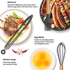 12-Piece Silicone Cooking Utensils Set with Wooden Handles