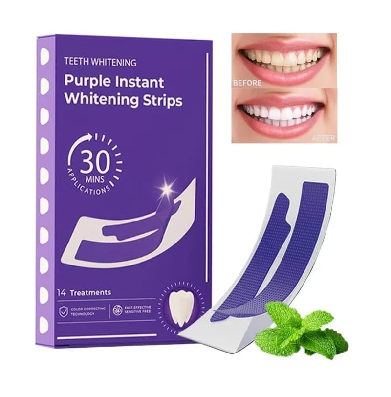 Purple Instant Teeth Whitening Strips – 14 Treatments