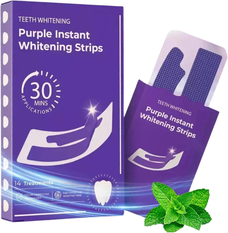 Purple Instant Teeth Whitening Strips – 14 Treatments